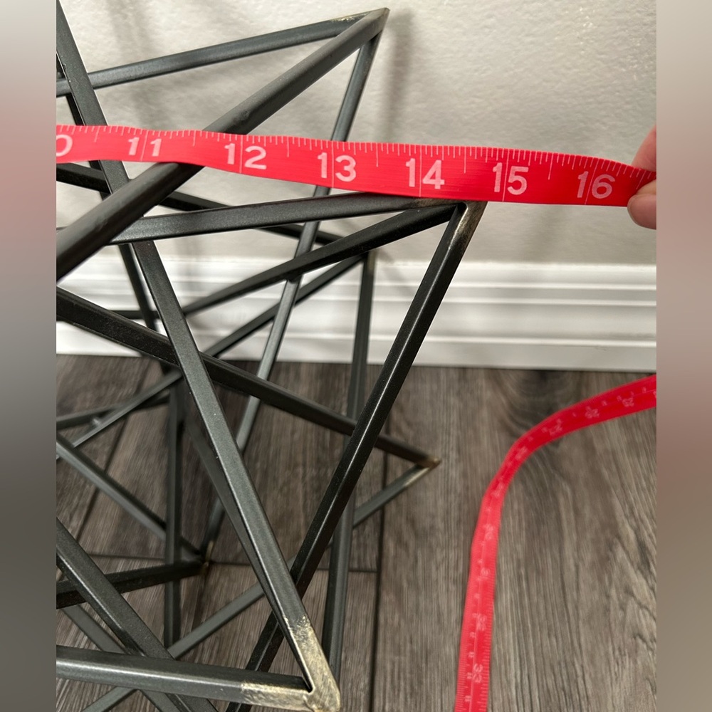 Modern Metal Geometric Star Sculpture • Black & Gold • 14” Decor Piece - Picture 5 of 9